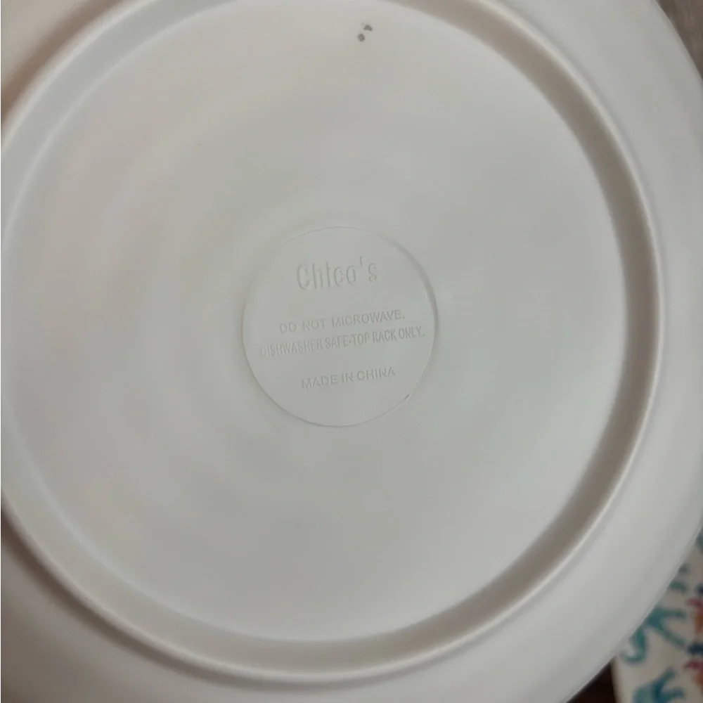 Chico's Teal and Coral Elephant Dinner Plates melamine set 4